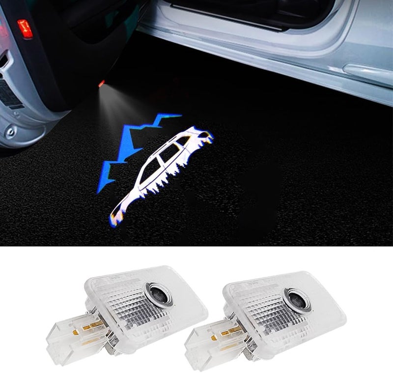 uunonaha 2 pcs Non-Fading LED Car Door Logo Lights Courtesy Projector Laser Welcome Light Ghost Shadow Forester Accessories Puddle lamp Compatible with Forester Outback Accessories (Blue Mountains-HD) - Image 1